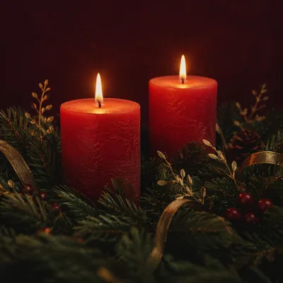 Second Week Advent Wreath with Two Candles