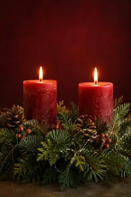 Second Week Advent Wreath with Two Candles