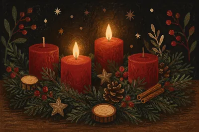 Second Week Advent Wreath Candlelight Hope