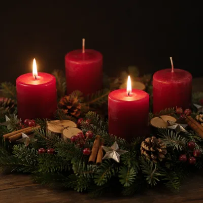 Second Week Advent Wreath with Two Candles