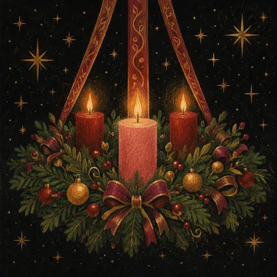 Advent Wreath Third Week Joy Candle