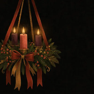 Third Week Advent Wreath Pink Candle