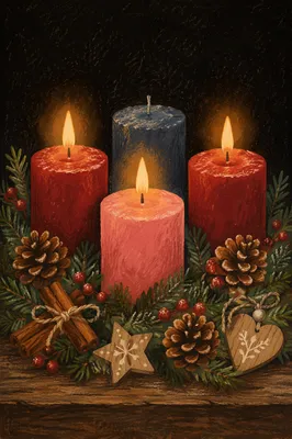 Third Week Advent Wreath with Pink Candle