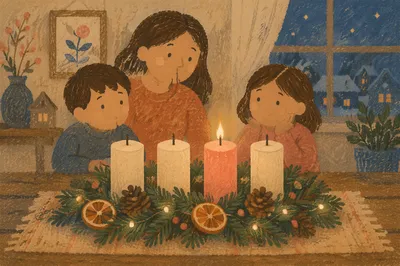 Third Week Advent Wreath Pink Candle
