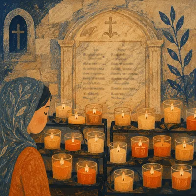 All Saints Day Memorial Candles in Chapel