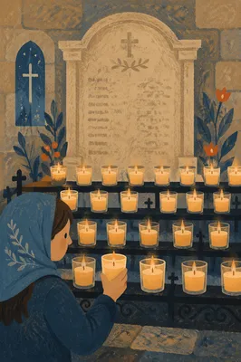 All Saints Day Memorial Candles in Chapel