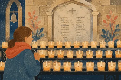 All Saints Day Memorial Candles in Chapel