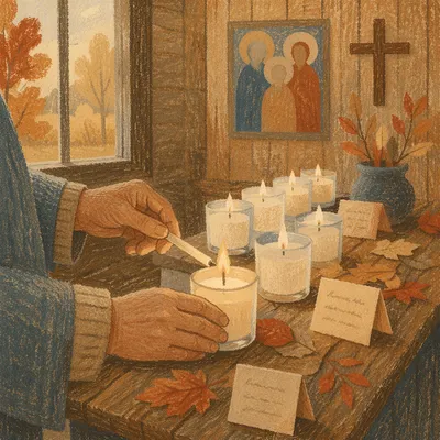 All Saints Day Candle Memorial in Chapel
