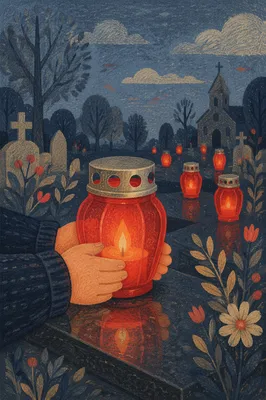 All Saints Day Red Memorial Candle