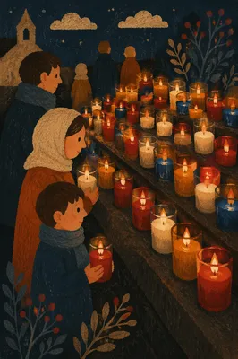 All Saints Day Memorial Candlelight Rows