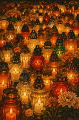 All Saints Day Memorial Candle Glow
