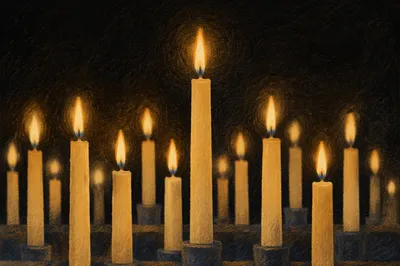 All Saints Day Memorial Candlelight Close-Up