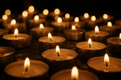 All Saints Day Memorial Candlelight Scene
