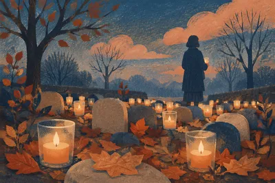 All Saints Day Candle Memorial Garden