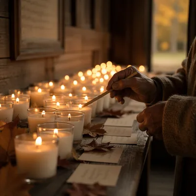 All Saints Day Candle Remembrance Table