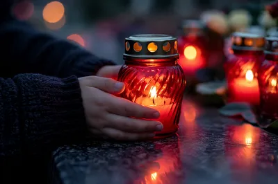 All Saints Day Candle Remembrance at Dusk