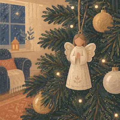 Angel Ornament in Soft Christmas Light