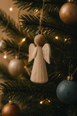 Handmade Angel Ornament on Christmas Tree
