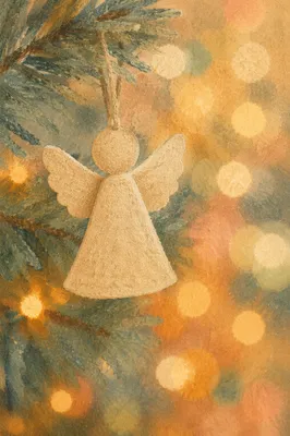 Soft Angel Ornament on Christmas Tree