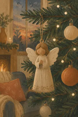 Peaceful Angel Ornament on Christmas Tree