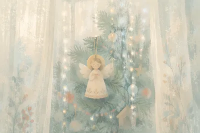 Dreamy Angel Ornament on Christmas Tree
