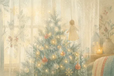 Soft Angel Ornament on Christmas Tree
