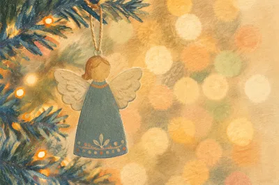 Soft Angel Ornament on Christmas Tree