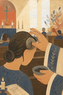Ash Wednesday Blessing in Quiet Church