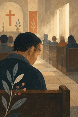 Ash Wednesday Prayer in Quiet Church