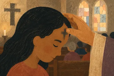 Ash Wednesday Blessing in Quiet Church