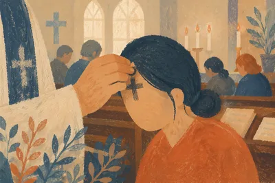 Ash Wednesday Blessing in Quiet Church