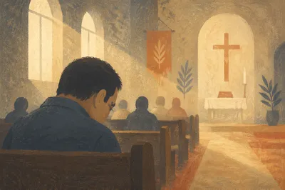 Ash Wednesday Prayer in Quiet Church