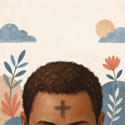 Ash Wednesday Forehead Cross Closeup