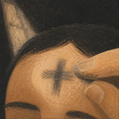 Ash Wednesday Cross on Forehead