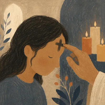 Ash Wednesday Cross on Forehead