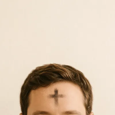 Ash Wednesday Forehead Cross Close Up