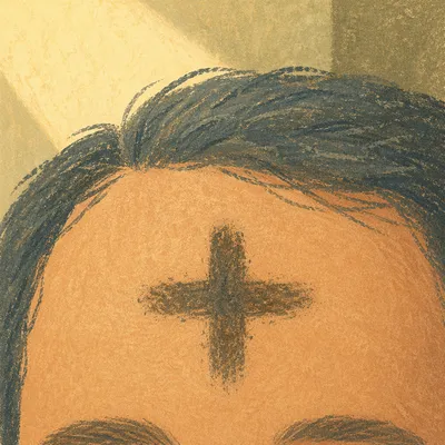 Ash Wednesday Forehead Cross in Sanctuary Light