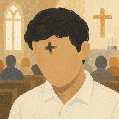 Ash Wednesday Forehead Cross in Chapel