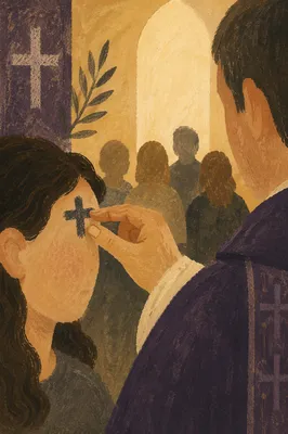 Ash Wednesday Cross Applied in Chapel