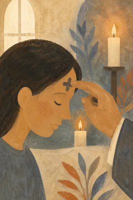 Ash Wednesday Cross on Forehead