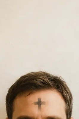 Ash Wednesday Forehead Cross Close-Up
