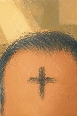 Ash Wednesday Forehead Cross in Sanctuary Light