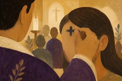 Ash Wednesday Cross Applied in Chapel