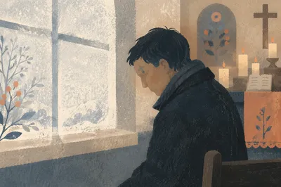 Ash Wednesday Prayer by Frosted Window