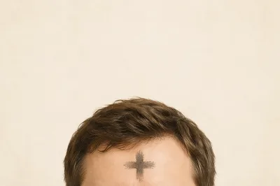 Ash Wednesday Forehead Cross Close-Up