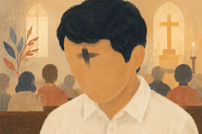 Ash Wednesday Forehead Cross in Chapel