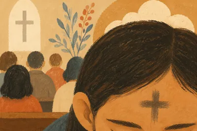 Ash Wednesday Forehead Cross in Chapel