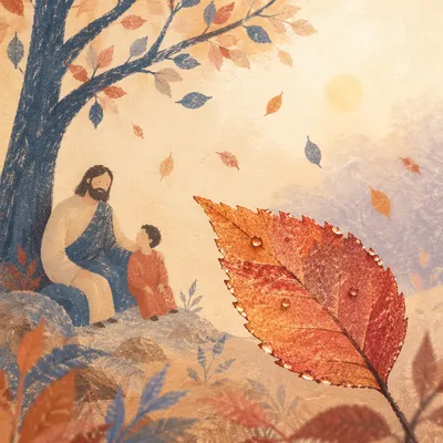 Golden Autumn Leaves in Morning Light