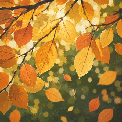 Golden Autumn Leaves in Gentle Light