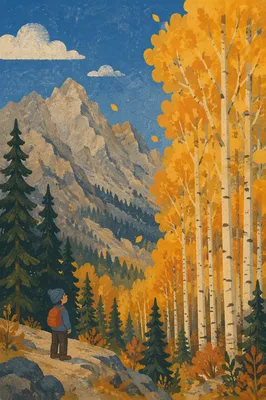 Golden Autumn Leaves in Mountain Light